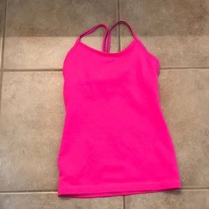 Girls pink top with bronze side